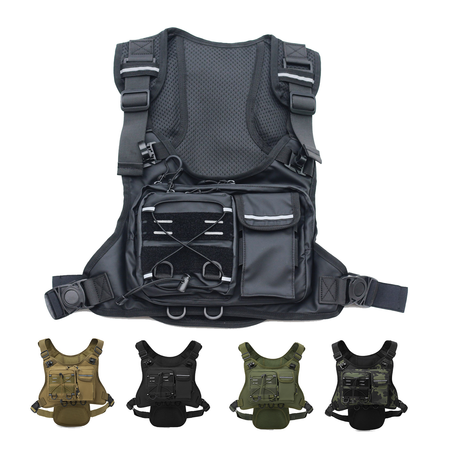 Running Gear Bag For Men - Taktyczna kamizelka z torbą na klatkę