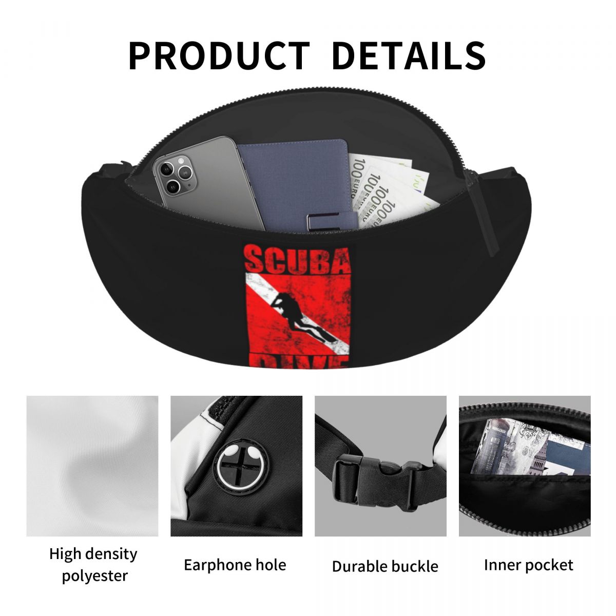 Torba biodrowa dla nurka, flag – Running Gear Bag For Men recenzja i cena